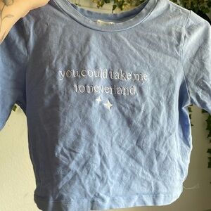 Neverland Zenana Blue Crop Top